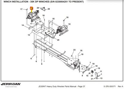1001210256 LH 35K Planetary 2-Speed Winch